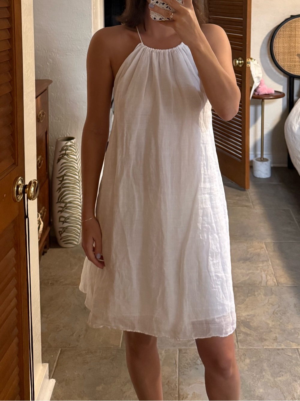 Banana Republic White Halter Dress